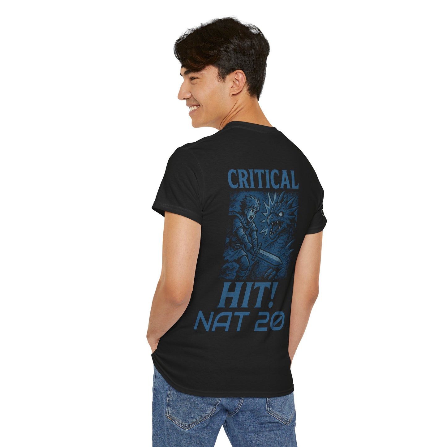 "Critical HIT , Nat20!" Unisex Heavy Cotton Tee - RPG design for Gamers & Anime Fans