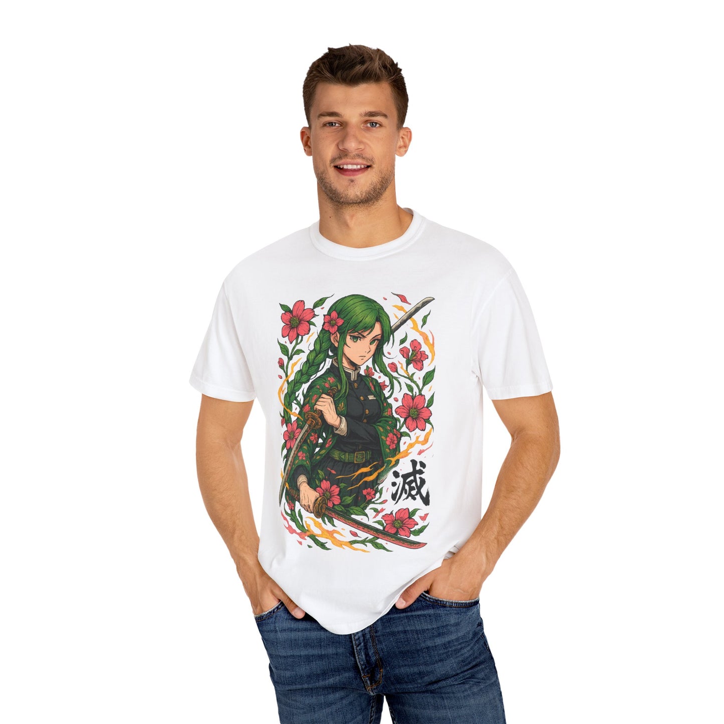 Anime-Inspired Floral T-Shirt | Unisex Graphic Tee for Fans, Perfect Gift for Birthdays, Cosplay, Casual Wear, and Anime Conventions