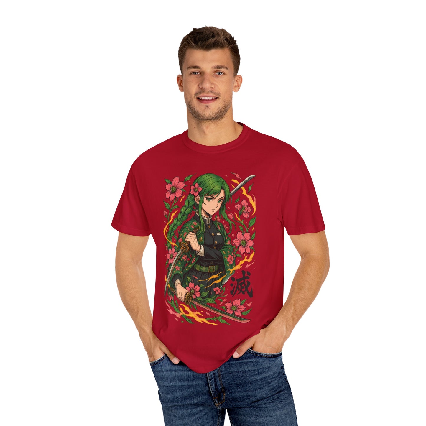 Anime-Inspired Floral T-Shirt | Unisex Graphic Tee for Fans, Perfect Gift for Birthdays, Cosplay, Casual Wear, and Anime Conventions