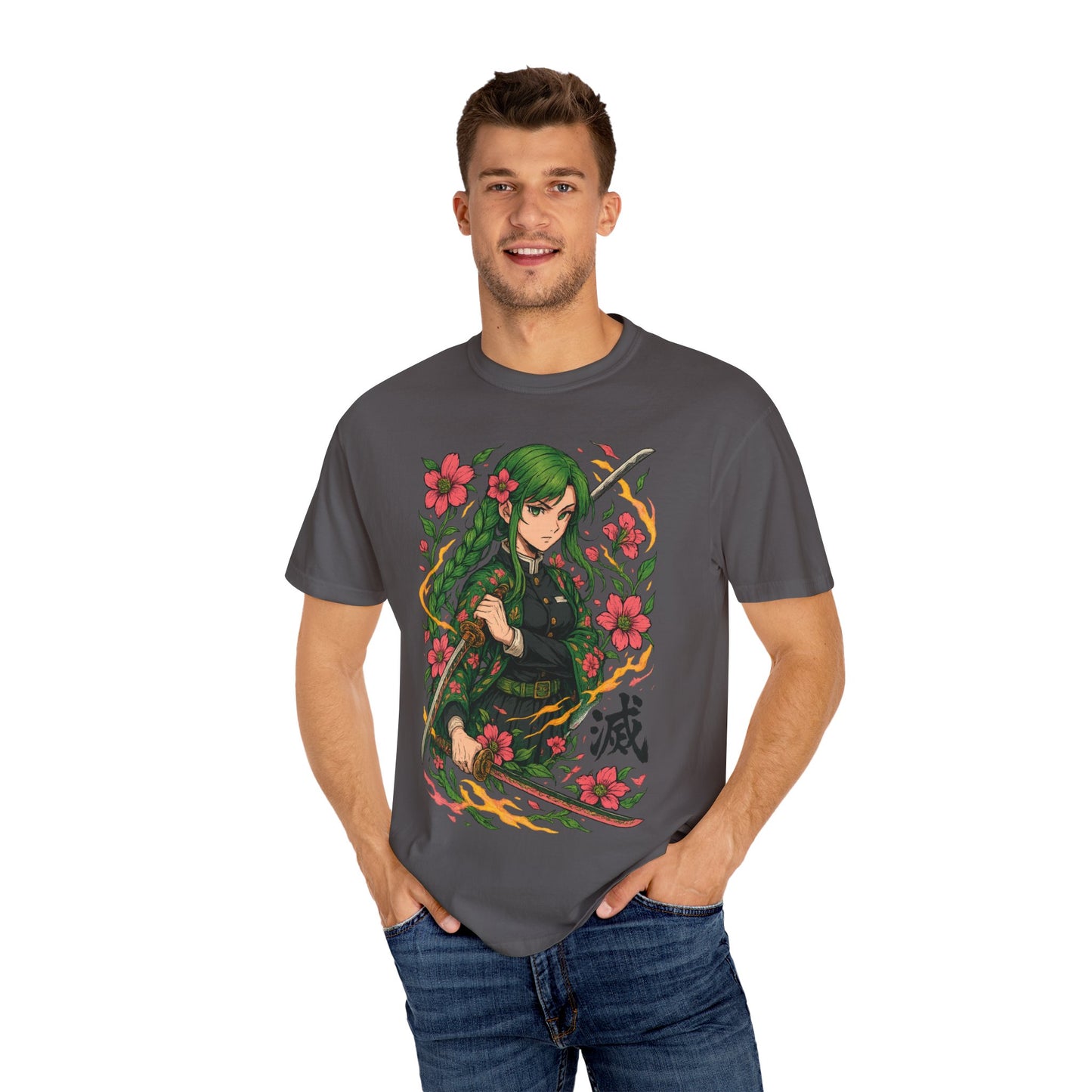 Anime-Inspired Floral T-Shirt | Unisex Graphic Tee for Fans, Perfect Gift for Birthdays, Cosplay, Casual Wear, and Anime Conventions