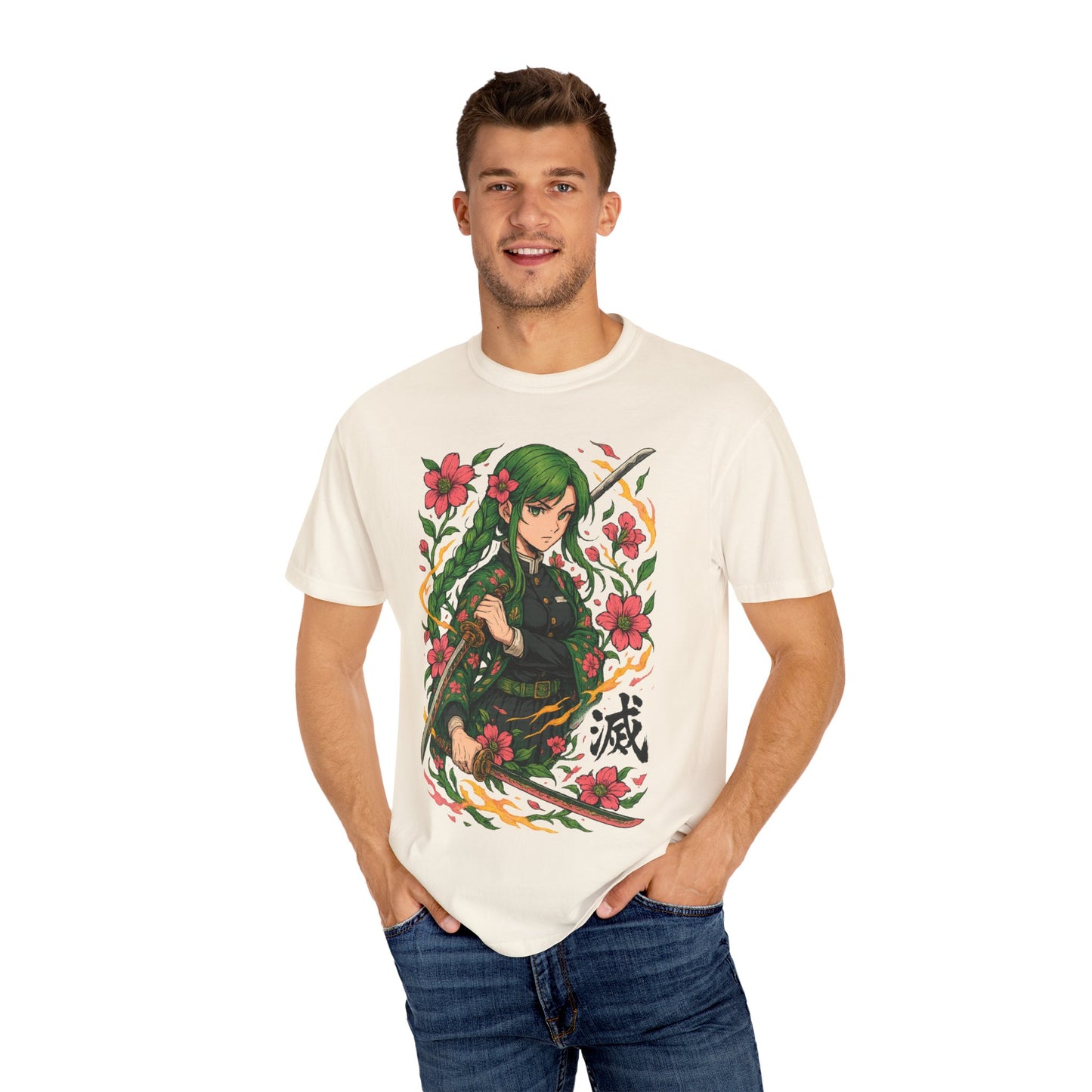Anime-Inspired Floral T-Shirt | Unisex Graphic Tee for Fans, Perfect Gift for Birthdays, Cosplay, Casual Wear, and Anime Conventions