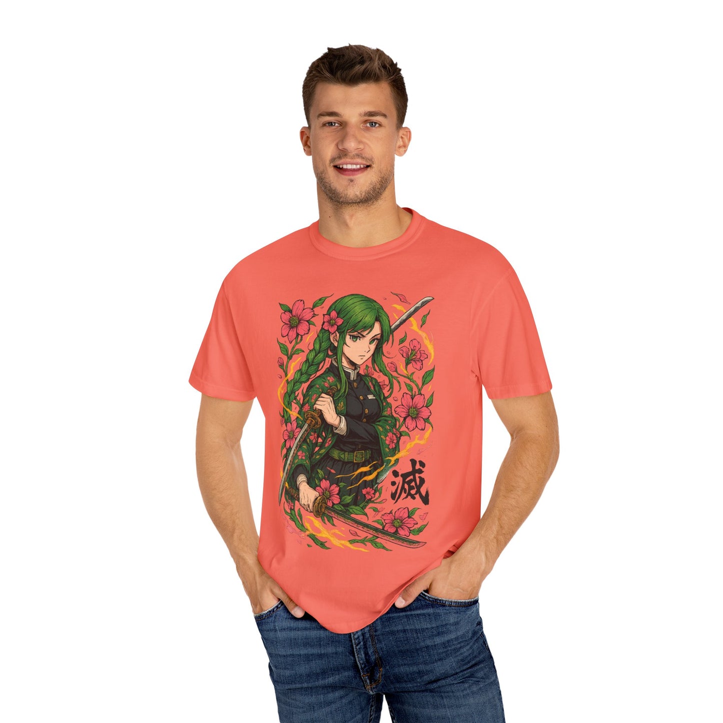 Anime-Inspired Floral T-Shirt | Unisex Graphic Tee for Fans, Perfect Gift for Birthdays, Cosplay, Casual Wear, and Anime Conventions
