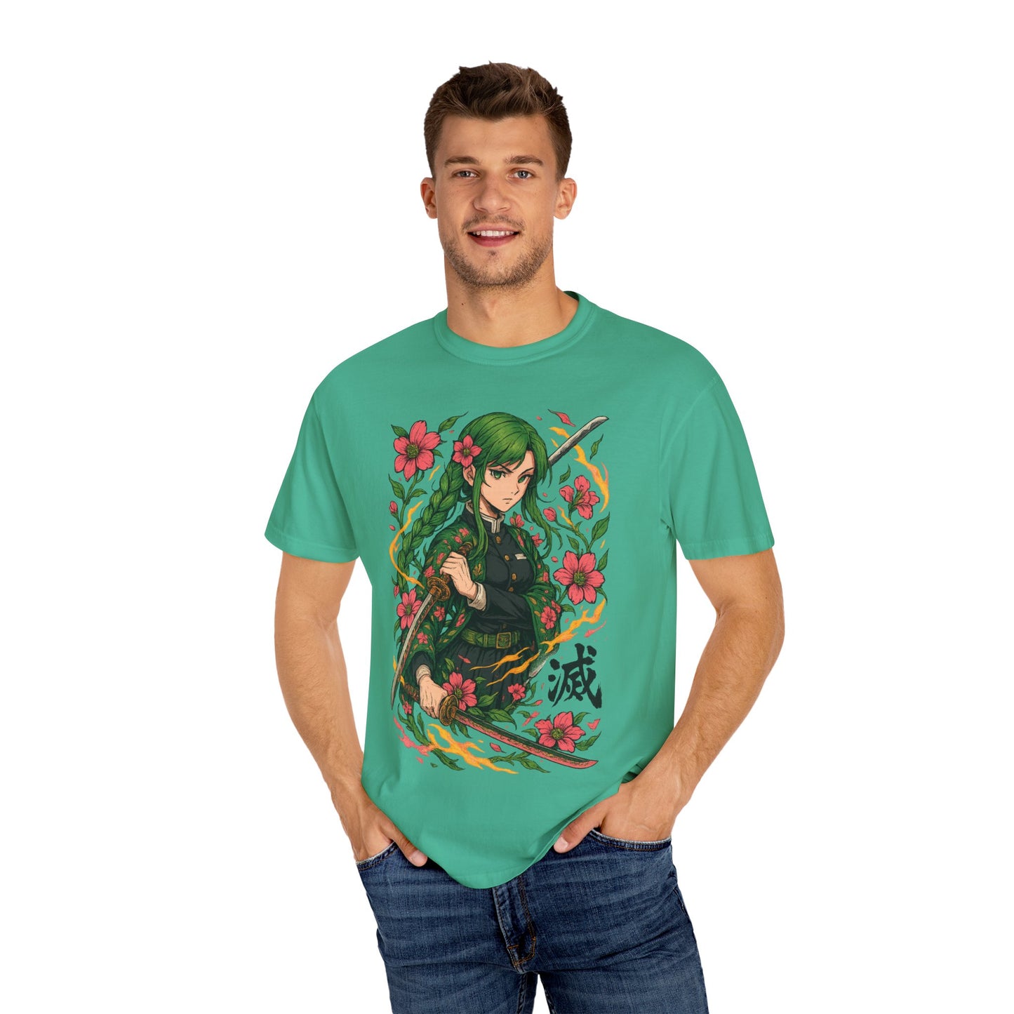 Anime-Inspired Floral T-Shirt | Unisex Graphic Tee for Fans, Perfect Gift for Birthdays, Cosplay, Casual Wear, and Anime Conventions