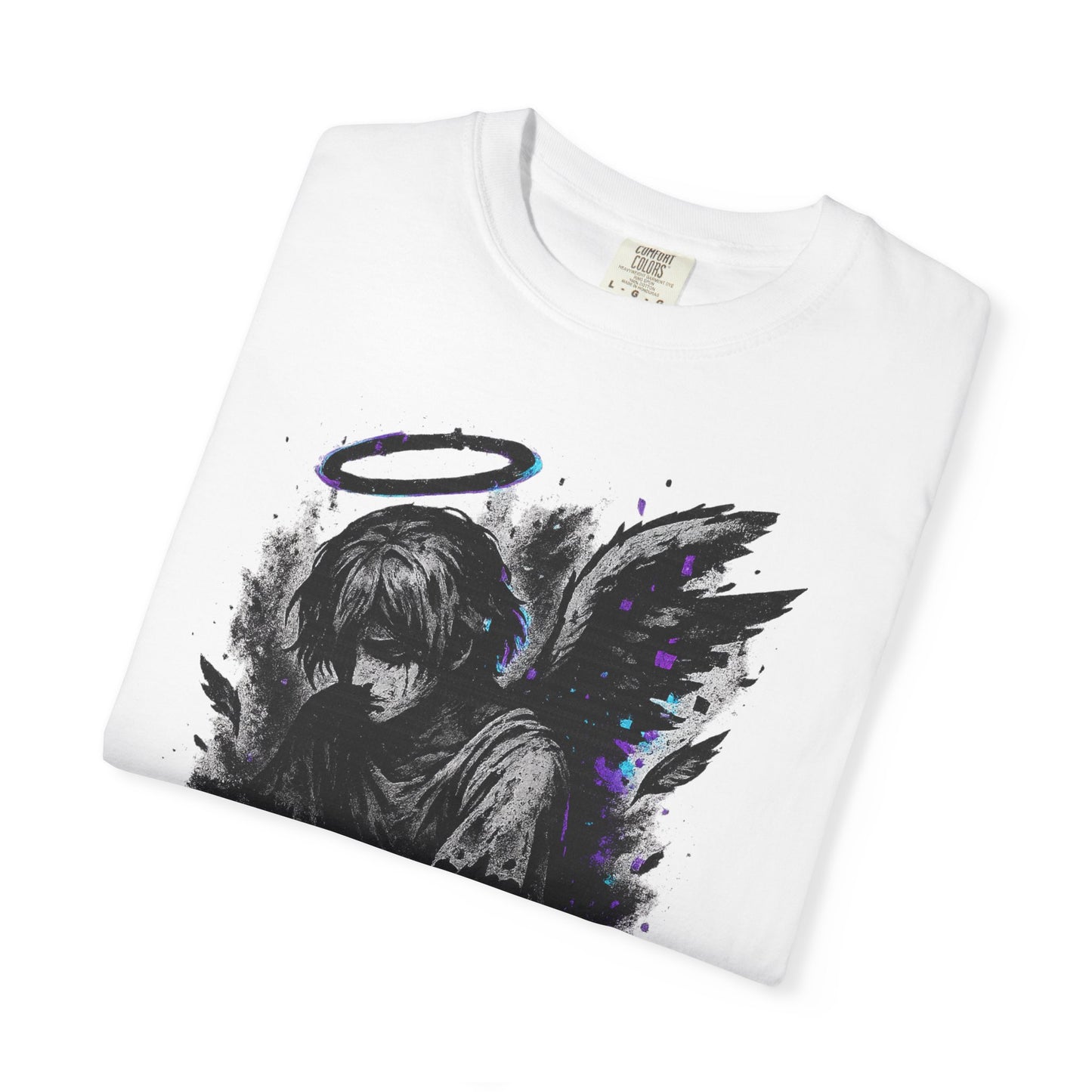 Game Over Unisex Garment-Dyed T-Shirt - Angel Design for Gamers & Anime Fans