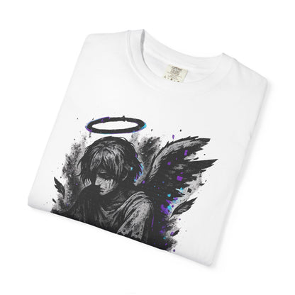 Game Over Unisex Garment-Dyed T-Shirt - Angel Design for Gamers & Anime Fans