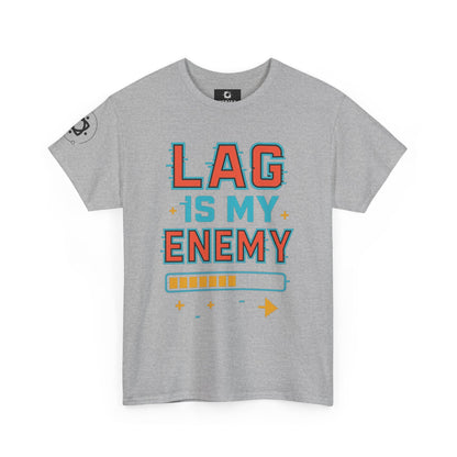 Unisex Heavy Cotton Tee - "Lag Is My Enemy" Gaming T-Shirt