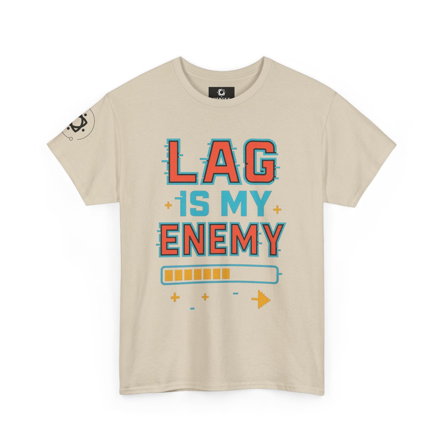 Unisex Heavy Cotton Tee - "Lag Is My Enemy" Gaming T-Shirt