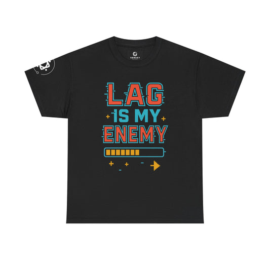 Unisex Heavy Cotton Tee - "Lag Is My Enemy" Gaming T-Shirt