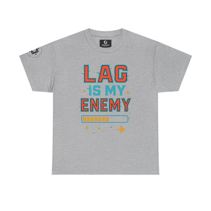 Unisex Heavy Cotton Tee - "Lag Is My Enemy" Gaming T-Shirt