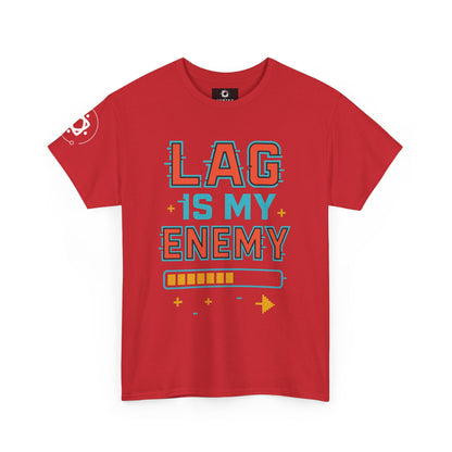 Unisex Heavy Cotton Tee - "Lag Is My Enemy" Gaming T-Shirt
