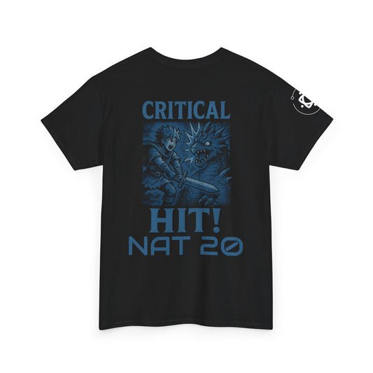 "Critical HIT , Nat20!" Unisex Heavy Cotton Tee - RPG design for Gamers & Anime Fans