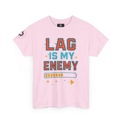 Unisex Heavy Cotton Tee - "Lag Is My Enemy" Gaming T-Shirt