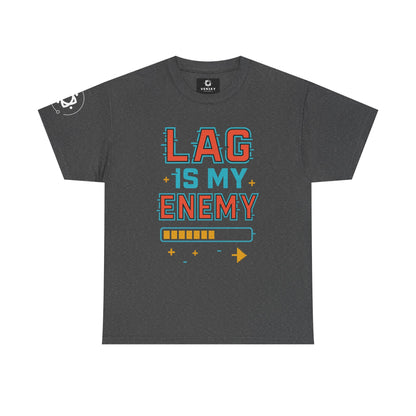 Unisex Heavy Cotton Tee - "Lag Is My Enemy" Gaming T-Shirt