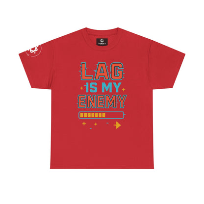 Unisex Heavy Cotton Tee - "Lag Is My Enemy" Gaming T-Shirt